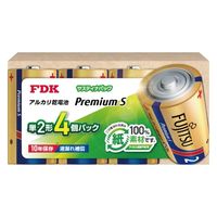 FDK 富士通アルカリ乾電池 単2形 PremiumS サスティナパック LR14PS（4SP） 1パック（4本入）
