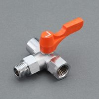 エスコ R 1/4”xRc1/4”xRc1/4” 三方ミニボールバルブ EA425BT-102A 1セット(2個)（直送品）