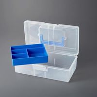 エスコ 270x147x 87mm 工具箱(中皿付/青) EA505MC-11 1セット(10個)（直送品）