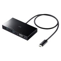 サンワサプライ VGA付USB Type-Cハブ USB-3TCV1BK 1個（直送品）