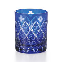 アイトー #0223526小花剣矢来紋ロックグラス琉璃　1個（直送品）