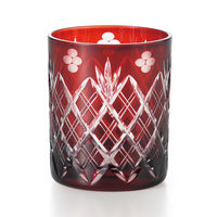 アイトー #0223527 小花剣矢来紋 ロックグラス赤 1個（直送品）