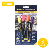 Securit　Chalkmarkers　チョークマーカー（スリム）トロピカルアソート4本入/箱　1セット(3箱:12本入)（直送品）