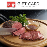 御歳暮 年末の贈り物 景品 札幌バルナバフーズ 鉄板焼き ローストビーフ&ローストポーク ギフトカード 二重封筒 熨斗 １式（直送品）