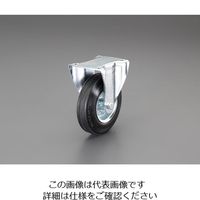 エスコ 80mm キャスター(固定金具) EA986H-1 1セット(2個)（直送品）