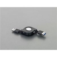 エスコ 0.7m 巻取り式USB延長ケーブル(Aタイプ) EA764AC-11A 1セット(2m:1m×2個)（直送品）