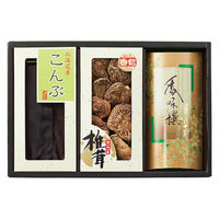 【ギフト包装】寿力物産 椎茸・昆布・八女茶詰合せ