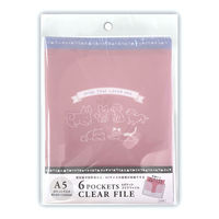 クリアファイル A5サイズ 6ポケット ピンク PET-FP 3冊 エヒメ紙工（直送品）