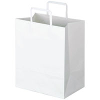 アスクル　平紐 クラフト紙手提袋ベーシック　260×315×180ｍｍ　 白 無地　 1袋（50枚入）  オリジナル（わけあり品）