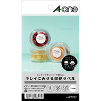 エーワン キレイにみせる収納ラベル 水に強い マット紙 6面 丸型 27707 1セット(5袋)