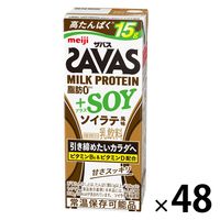 プロテイン ザバス (SAVAS)MILK PROTEIN（ミルクプロテイン）脂肪0＋SOY ソイラテ風味 48本 明治