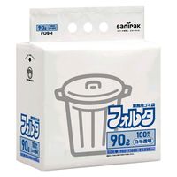 日本サニパック 環優包装フォルタ 薄口 白半透明 90L 100枚 0.035mm FU9H 1箱（300枚：100枚入×3パック）（取寄品）