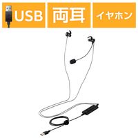 ヘッドセット 両耳 マイク付きイヤホン USB接続 ノイズリダクション ブラック HS-EP101UNCBK エレコム 1個