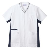 住商モンブラン スクラブ 兼用 半袖 白/ネイビー LL MS001-0183 1枚　スクラブ（直送品）