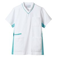 住商モンブラン スクラブ 兼用 半袖 白/ターコイズ 9L MS002-0132 1枚　スクラブ（直送品）