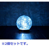 YAMAZEN LEDガーデンソーラーライト　12cmタイプ　ガラス×ステンレス　ホワイト色 WLL-1030-3(WH)*2（直送品）