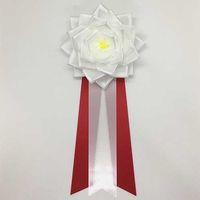 渡辺徽章 徽章リボン 大リボンバラ 白 6個入 WK-BLW 1セット(3組)（直送品）