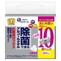 ウェットティッシュ　除菌シート エリエール 除菌 抗菌成分プラスボックス 詰め替え（40枚入×10個パック）大王製紙