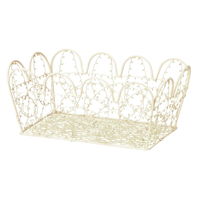 バスケット 角型 小物入れ 約 幅24×奥行15×高さ10cm ラッピング ホワイト 276788 1個 ちどり産業（直送品）