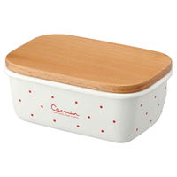 スケーター バターケース ホーロー 木蓋付き キャスミン アイボリー 398546 1個（直送品）