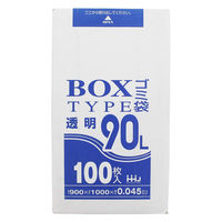 ハウスホールドジャパン BL93 BOXタイプ ポリ袋 90L 透明(セット販売：2個) 4580287290838 2セット（直送品）