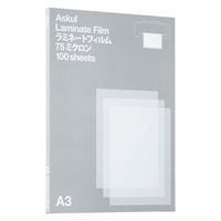 アスクル ラミネートフィルム パウチ 75μ A3 1箱（100枚入） オリジナル（わけあり品）