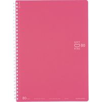 コクヨ ソフトリングノート（ドット入り罫線）　（カットオフ）Ｂ５　８０枚　ライトピンク ス-SV308BT-LP 1冊