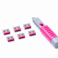 HIDISC SmartKeeper ESSENTIALシリーズ USBポートロック 6個 プラス ロック解除キー(Lock Key Basic) セット ピン