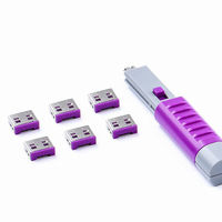 HIDISC SmartKeeper ESSENTIALシリーズ USBポートロック 6個 プラス ロック解除キー　1個（直送品）