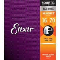 Elixir エリクサー アコースティックギター弦 NANOWEB コーティング弦 ブロンズ Baritone 016-070 #11306（直送品）