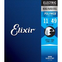 Elixir エリクサー エレキギター弦 POLYWEB コーティング弦 Medium .011-.049#12100（直送品）