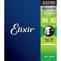 Elixir エリクサー エレキギター弦 OPTIWEB コーティング弦 Super Light .009-.042 #19002（直送品）