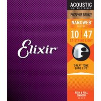 Elixir エリクサー アコースティックギター弦 NANOWEBコーティング フォスファー 12弦Light 010-047 #16152（直送品）