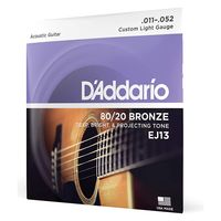 D'Addario ダダリオ アコースティックギター弦 ブロンズ Custom Light .011-.052 EJ13（直送品）