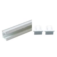 福井金属工芸 C型レールセット1.0m ホワイト ストッパーあり 3380-W 1セット(2パック)（直送品）