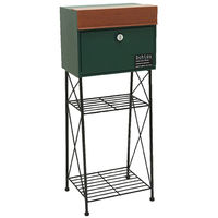 【軒先渡し】ヤマソロ シュロス スタンドポスト 幅400×奥行320×高さ990mm グリーン 73-573 1台（直送品）