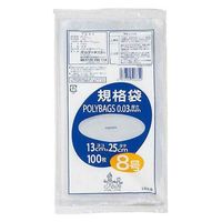 オルディ ゴミ袋 規格袋 8号 厚さ0.03mm 100枚入り ポリバッグ 透明 185552 1個（取寄品）