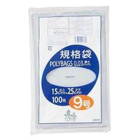 オルディ ゴミ袋 規格袋 9号 厚さ0.03mm 100枚入り ポリバッグ 透明 185553 1個（取寄品）