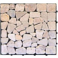 SANKA ジョイントタイル 天然石 ジョイントマット 1枚 30.5×30.5cm ナチュラルマーブル 333426 1個（直送品）