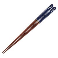 イシダ 箸 子供用 18cm 金座 星 ハート 木製 天然木 漆 日本製 紺 359614 1個（取寄品）