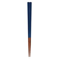 サンライフ 箸 22.5cm 八角陶彩 木製 天然木 日本製 群青 367985 1個（取寄品）