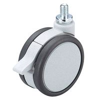 ハイロジック 26314 フレスコキャスター75mm M10ボルト・ストップ付 グレー 1個（直送品）