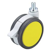 ハイロジック 26318 フレスコキャスター75mm M10ボルト・ストップ付 イエロー 1個（直送品）