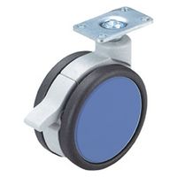 ハイロジック 26335 フレスコキャスター75mm プレート・ストップ付 ブルー 1個（直送品）