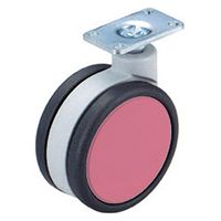 ハイロジック 26328 フレスコキャスター75mm プレート・ストップ無 ピンク 1個（直送品）