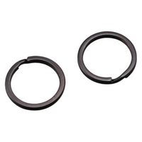 ハイロジック 29223 鉄 平押しキーリング 16mm マットブラック 1パック(2個入)（直送品）