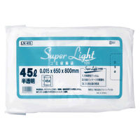 クリーン・アシスト スーパーライトゴミ収集袋 45L 0.015mm 半透明100枚 LN415 142978 1箱（6個）（直送品）