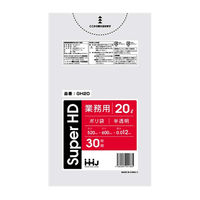 ハウスホールドジャパン ポリ袋 20Ｌ 60x52cm 厚さ 0.012ｍｍ 30枚入り 半透明 349068 1個（取寄品）
