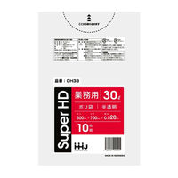 ハウスホールドジャパン ポリ袋 30Ｌ 70x50cm 厚さ 0.015ｍｍ 10枚入り 半透明 349069 1個（取寄品）