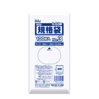 ハウスホールドジャパン ゴミ袋 規格袋 3号 食品検査適合 厚さ0.03mm 100枚入り 透明 349093 1個（取寄品）